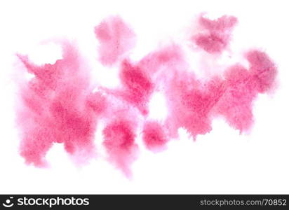 Red watercolor stains isolated on the white background. Watercolour element for your design