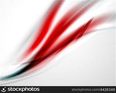 Red wave abstract background. Red blurred smooth wave on white background. corporate identity design