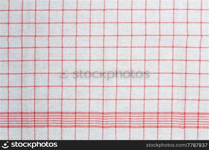 Red white checked kitchen towel background structure.. Red white checked kitchen towel background structure