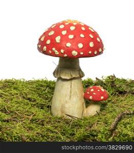 red white dot mushroom isolated on white background