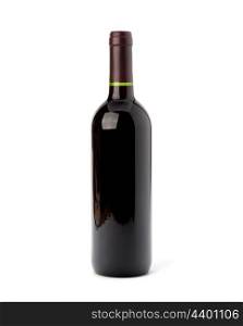 red wine bottle isolated on white background