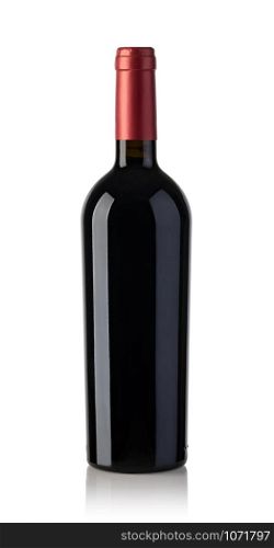 Red wine bottle isolated on white Background. Red Wine Bottle