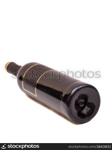 red wine bottle isolated over white background
