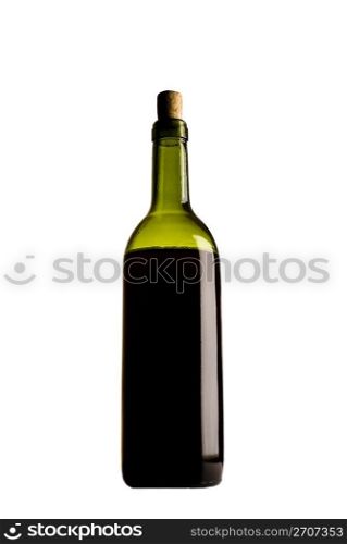 Red wine bottle on a isolated background