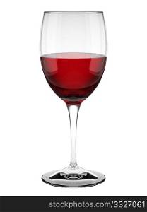 red wine glass isolated on white