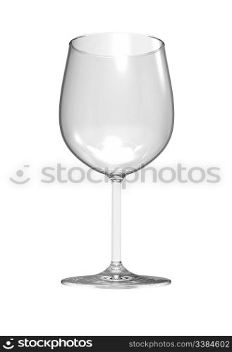 Red wine glass isolated on white