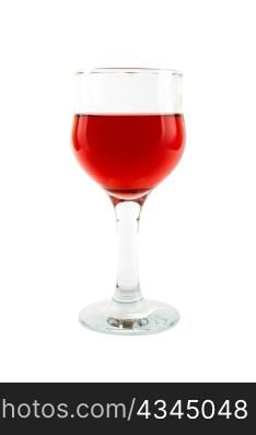Red wine glass isolated on white background