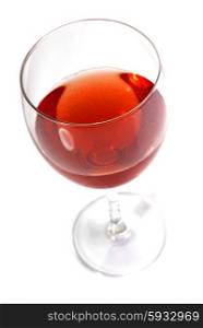 red wine in a glass isolated on white