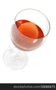 red wine in a glass isolated on white