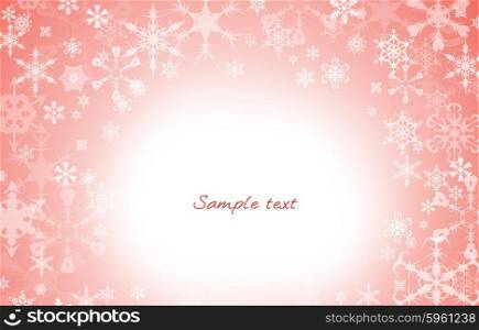 Red winter celebration background with snowflakes