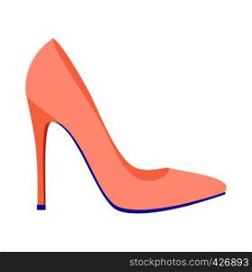 Red woman shoe icon. Flat illustration of red woman shoe vector icon for web design. Red woman shoe icon, flat style