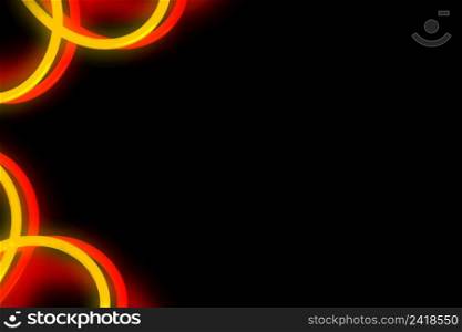 red yellow neon curved design black background
