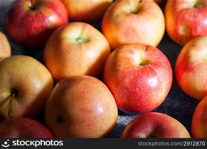 Red Yellow ripe apples