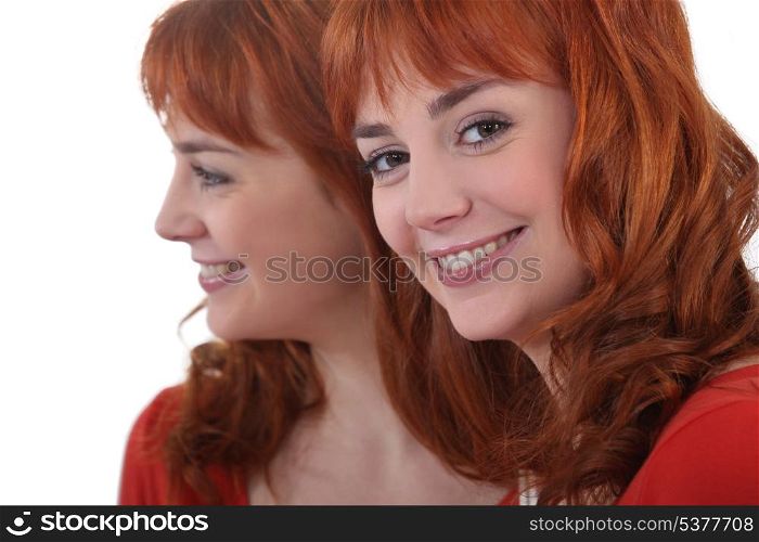 Redhead in a mirror