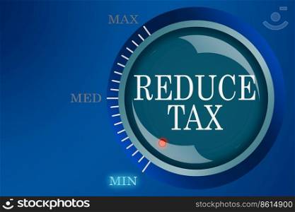 Reduce tax turn to minimum on knob, 3d rendering