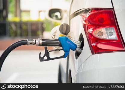 Refill fuel to a car at oil station