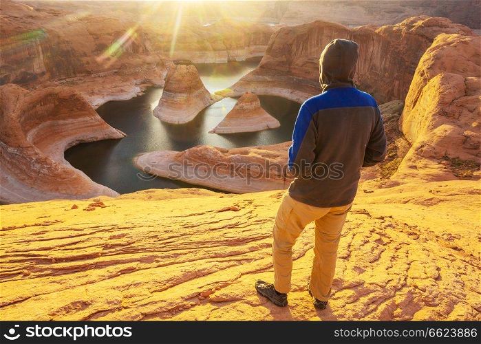 Reflection canyon in Powell lake, USA