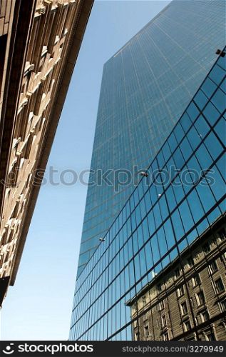 Reflection of buildings in Boston, Massachusetts, USA