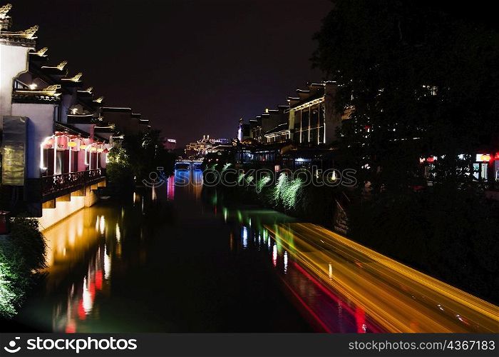 Reflection of buildings in water, Nanjing, Jiangsu Province, China