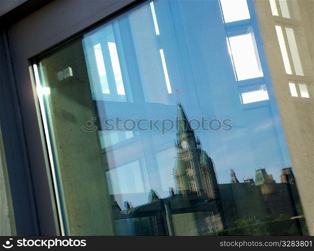 Reflection of Canada&acute;s Peace Tower.