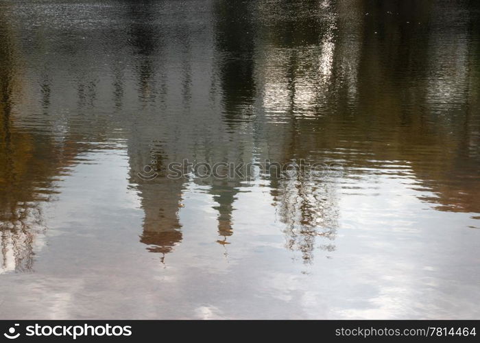 Reflection of Church on the surface of the river