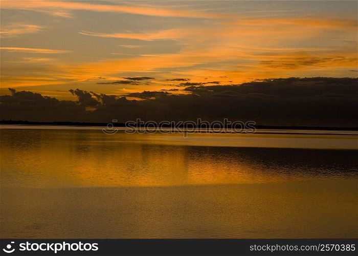 Reflection of clouds in water, St. Augustine Beach, Florida, USA