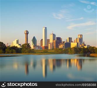 Reflection of Dallas City, Texas, USA