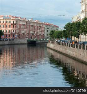Reflection of Mariinsky Palace in the Moyka River, St. Petersburg, Russia
