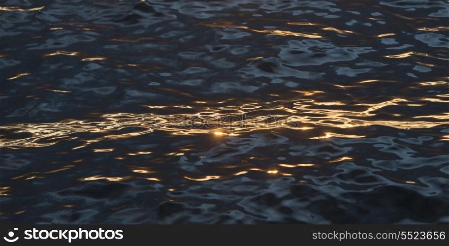 Reflection of sun on water, Kenora, Lake of The Woods, Ontario, Canada