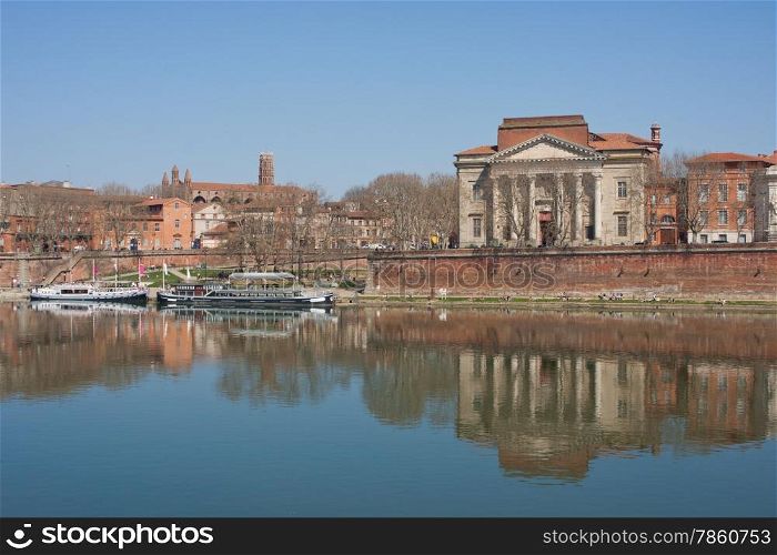 Reflection of the Museum on the Garonne river in Toulouse, France