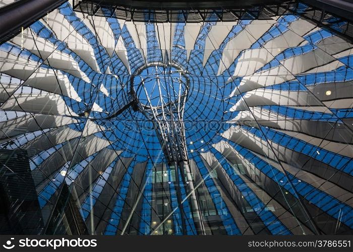 Reflections from the ceiling structure in Berlin?s postdamer platz Germany