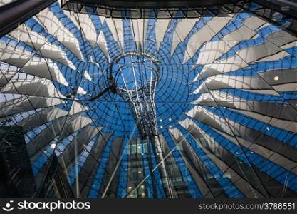 Reflections from the ceiling structure in Berlin?s postdamer platz Germany