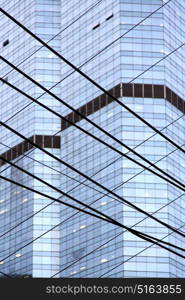 reflex of some gray palace in a window terrace of the centre bangkok thailand current pipe grid