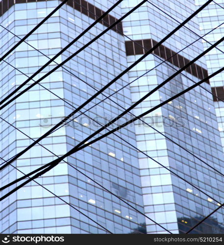 reflex of some gray palace in a window terrace of the centre bangkok thailand current pipe