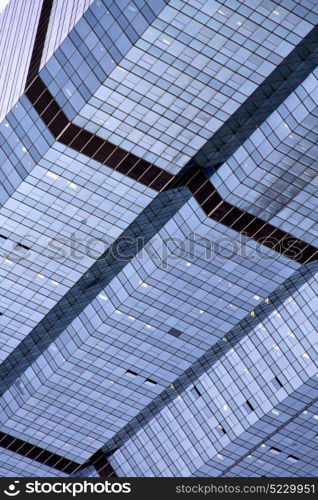 reflex of some gray palace in a window terrace of the centre bangkok thailand