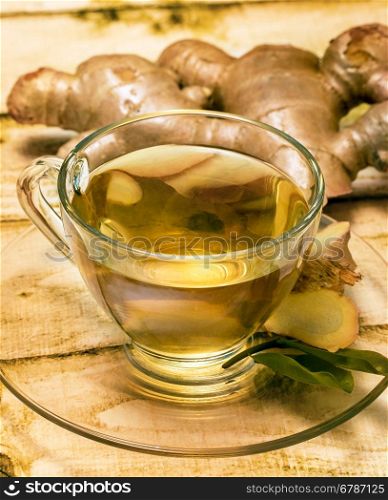 Refreshing Ginger Tea Indicating Beverages Organic And Herbals