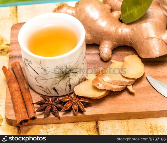 Refreshing Ginger Tea Meaning Spiced Teacup And Spice