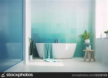 refreshing green and blue color palette with gradients for bathroom or spa, created with generative ai. refreshing green and blue color palette with gradients for bathroom or spa