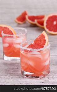 Refreshing Organic Grapefruit Tequila Cocktail in a glass