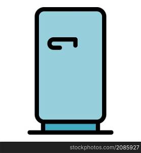 Refrigerator icon. Outline refrigerator vector icon color flat isolated. Refrigerator icon color outline vector