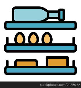 Refrigerator shelves icon. Outline refrigerator shelves vector icon color flat isolated. Refrigerator shelves icon color outline vector