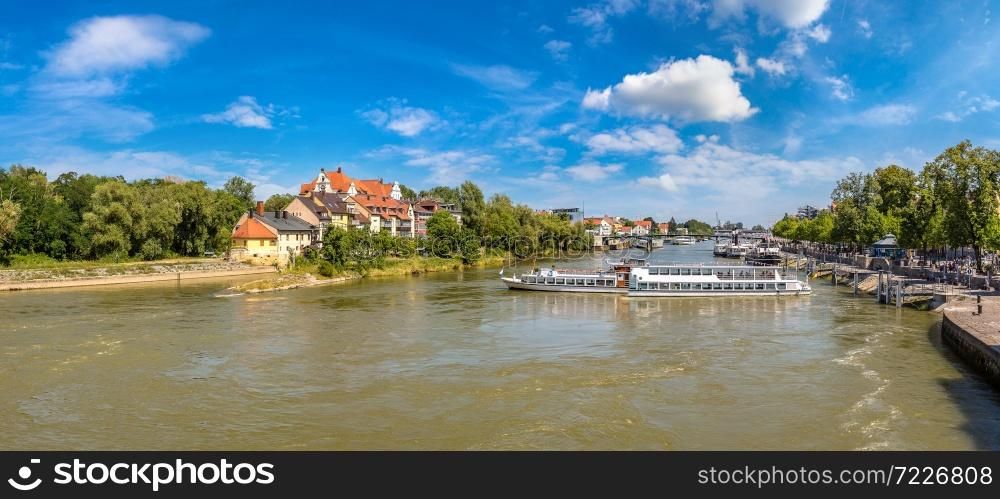 Regensburg and Danube river, Germany in a beautiful summer day