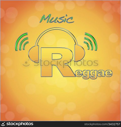 Reggae, music logo.