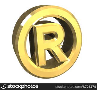 Registered symbol in gold (3d made)