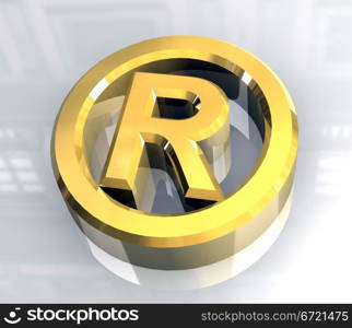 Registered symbol in gold (3d made)
