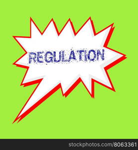 REGULATION blue wording on Speech bubbles Background Green-yellow