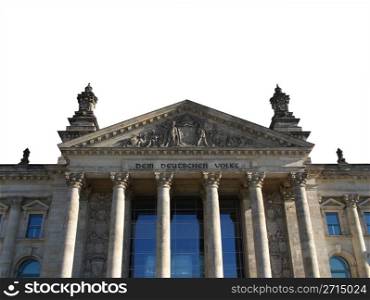 Reichstag, Berlin. Reichstag (The German Parliament) in Berlin, Germany - isolated over white background
