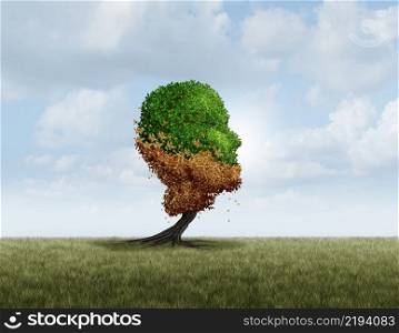Rejuvenate Concept and rejuvination metaphor or restoring health and renewal of age or reversing the aging process as a an old tree turning into a healthy young green plant with 3D illustration elements.