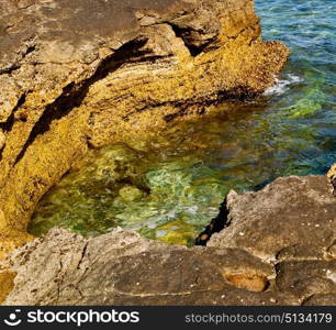 relax near sky in oman coastline sea ocean gulf rock and beach