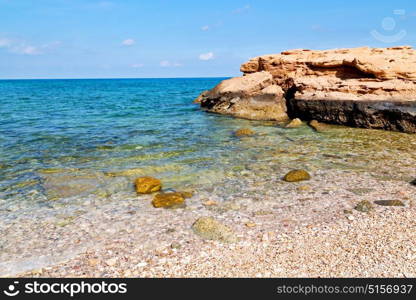 relax near sky in oman coastline sea ocean gulf rock and beach